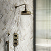 Chatsworth 1928 Antique Brass Traditional Shower with Concealed Valve, 8" Head + Handset profile small image view 1 