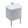 Burlington Chalfont 650mm Classic Grey Single Drawer Vanity Unit with Chrome Handle profile small image view 1 
