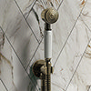 Chatsworth Antique Brass Outlet Elbow with Parking Bracket, Flex & Handset profile small image view 1 