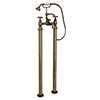Chatsworth 1928 Antique Brass Crosshead Freestanding Bath Shower Mixer Tap profile small image view 1 