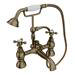 Chatsworth 1928 Antique Brass Crosshead Bath Shower Mixer Tap with Shower Kit profile small image view 5 