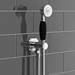 Chatsworth 1928 Black Traditional Push-Button Shower Valve Pack with Handset + Rainfall Shower Head profile small image view 4 