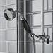 Chatsworth 1928 Black Traditional Push-Button Shower Pack with Slide Rail Kit + Wall Mounted Head profile small image view 3 