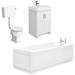 Chatsworth White Bathroom Suite incl. 1700 x 700 Bath with Panels profile small image view 7 