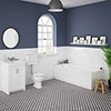Chatsworth White Bathroom Suite incl. 1700 x 700 Bath with Panels profile small image view 1 