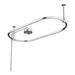 Chatsworth 1500 x 700mm Oval Shower Curtain Rail with 200mm Rose + Exposed Shower Valve profile small image view 2 