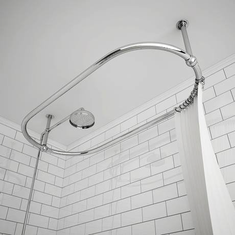 Chatsworth 1500 X 700mm Oval Shower Curtain Rail With 200mm Rose ...