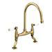 Chatsworth Gold Traditional Bridge Lever Kitchen Sink Mixer profile small image view 2 