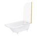 Chatsworth White Traditional Shower Bath Suite - 1700mm with Brushed Brass Screen + White Leg Set profile small image view 3 