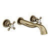 Chatsworth 1928 Antique Brass Wall Mounted Crosshead Bath Filler Tap profile small image view 1 