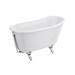 Petite 1350 x 700mm Slipper Roll Top Cast Iron Bath 0TH with Chrome Feet profile small image view 2 