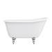 Petite 1350 x 700mm Slipper Roll Top Cast Iron Bath 0TH with Chrome Feet profile small image view 4 