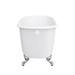 Petite 1350 x 700mm Slipper Roll Top Cast Iron Bath 0TH with Chrome Feet profile small image view 6 