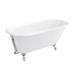 Wandsworth 1680 x 770mm Single Ended Roll Top Cast Iron Bath + Chrome Feet profile small image view 2 