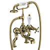 Burlington Gold Claremont Deck Mounted Bath Shower Mixer profile small image view 1 