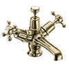 Burlington Gold Claremont Basin Mixer with Click-Clack Waste profile small image view 1 