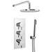 Cruze LED Triple Thermostatic Valve with Round Shower Head + Handset profile small image view 6 