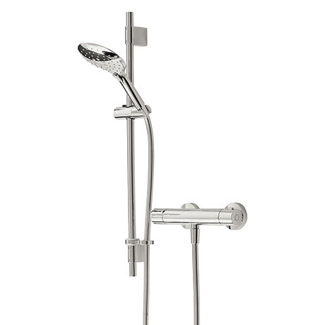 Bristan Claret Thermostatic Exposed Bar Shower with Adjustable Riser Kit and Fast Fit Connections - 