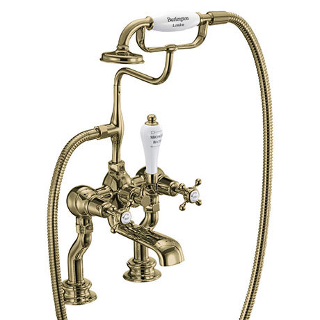 Burlington Gold Claremont Regent Deck Mounted Bath Shower Mixer