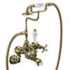 Burlington Gold Claremont Regent Wall Mounted Bath Shower Mixer profile small image view 1 