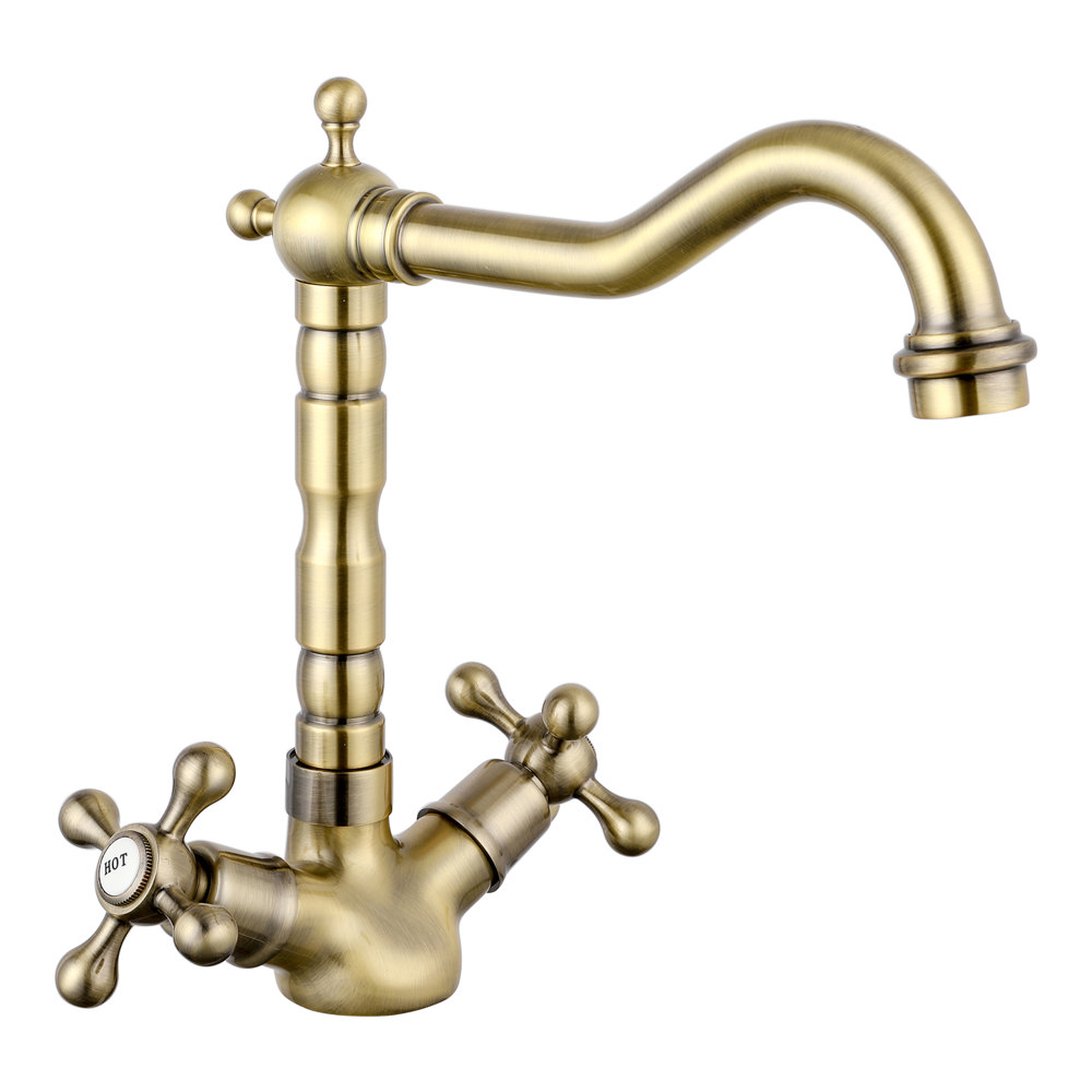 Britannia Classic Brushed Brass Mono Sink Mixer | Victorian Plumbing