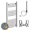 Diamond 400 x 800mm Curved Heated Towel Rail (incl. Valves + Electric Heating Kit) profile small image view 1 