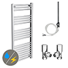 Diamond 500 x 1200mm Straight Heated Towel Rail (incl. Valves + Electric Heating Kit) profile small image view 1 