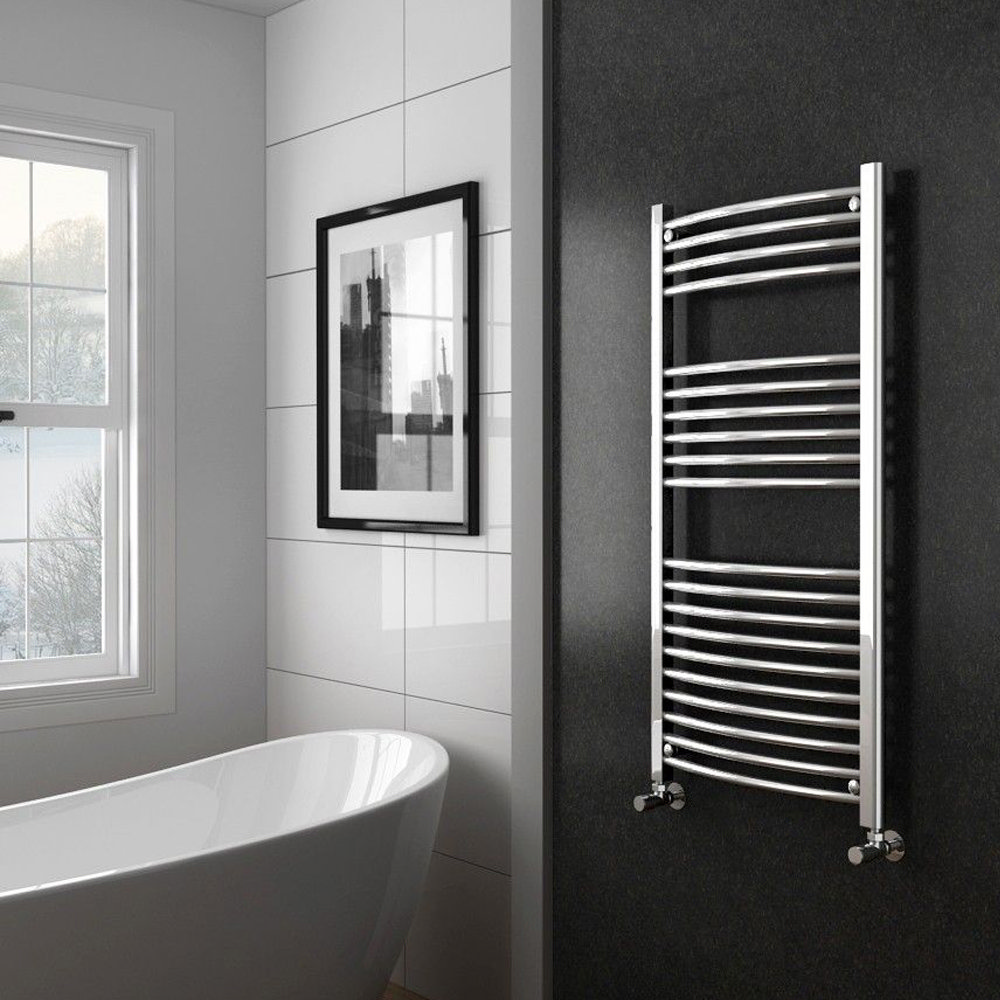 Bathroom Straight Curved Central Heated Towel Rail Radiator Chrome Ladder UK