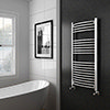 Diamond Curved Heated Towel Rail - 600mm x 1200mm - Chrome profile small image view 1 