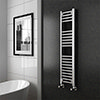 Diamond Heated Towel Rail - W300 x H1200mm - Chrome - Straight Small Image