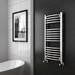 Diamond 500 x 1000mm Curved Heated Towel Rail (incl. Valves + Electric Heating Kit) profile small image view 5 