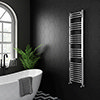 Diamond Curved Heated Towel Rail - W400 x H1600mm - Chrome profile small image view 1 