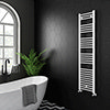 Diamond Heated Towel Rail - W400 x H1600mm - White - Straight profile small image view 1 