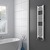 Diamond Heated Towel Rail - W300 x H1200mm - White - Straight profile small image view 1 