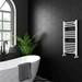 Diamond Curved Heated Towel Rail - W400 x H800mm - White profile small image view 2 
