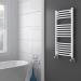 Diamond Curved Heated Towel Rail - W500 x H1000mm - White profile small image view 2 