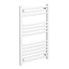 Diamond Curved Heated Towel Rail - W500 x H800mm - White profile small image view 1 