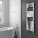 Diamond Curved Heated Towel Rail - W400 x H1200mm - White profile small image view 2 