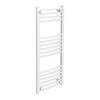 Diamond Curved Heated Towel Rail - W400 x H1000mm - White profile small image view 1 