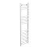 Diamond Curved Heated Towel Rail - W300 x H1200mm - White profile small image view 1 