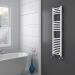 Diamond Curved Heated Towel Rail - W300 x H1200mm - White profile small image view 2 