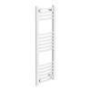 Diamond Curved Heated Towel Rail - W300 x H1000mm - White profile small image view 1 