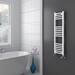 Diamond Curved Heated Towel Rail - W300 x H1000mm - White profile small image view 2 