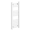 Diamond Curved Heated Towel Rail - W300 x H800mm - White profile small image view 1 