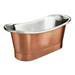 Trafalgar Copper 1700 x 710mm Double Ended Slipper Roll Top Bath Tub (Nickel Inside) profile small image view 3 
