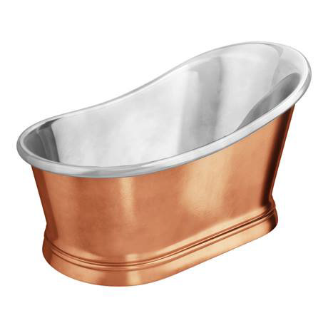 Trafalgar Copper 1500mm x 787mm Slipper Roll Top Bath Tub (Nickel ...