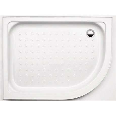 Coram - Universal Offset Quad Shower Tray with Upstands & Waste - 1200 x 900mm - Left or Right Hand