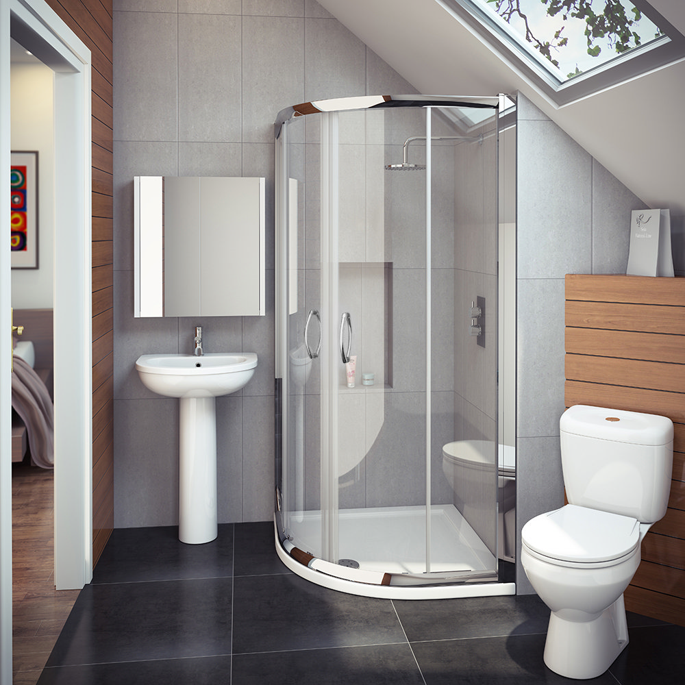 Cove En Suite Bathroom Suite w/ Quadrant Enclosure