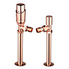 Modern Copper Angled Thermostatic Radiator Valves + Sleeving Kit profile small image view 1 