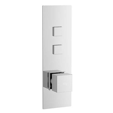 Hudson Reed Ignite Square Two Outlet Push-Button Thermostatic Shower Valve Chrome - CPB3311